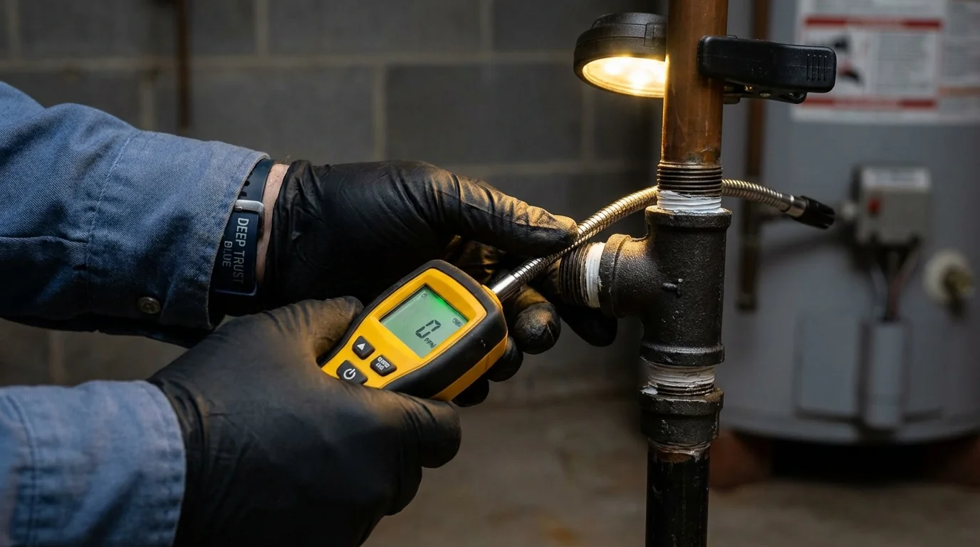 Gas leak detection with electronic sniffer by Johns Plumbing LLC in Fountain Hills